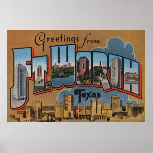 Póster Ft. Worth, Texas - Escenas de letras grandes