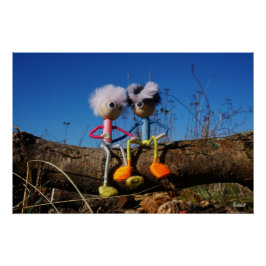 Póster Fubby paartje dat romantisch verliefd zitten.