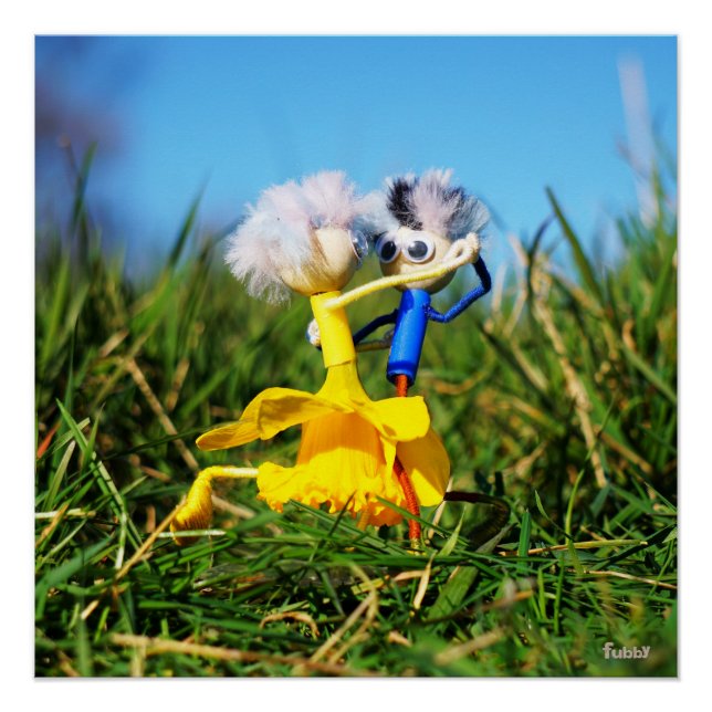 Póster Fubby poppetjes die dansen met Narcissenjurk. (Anverso)
