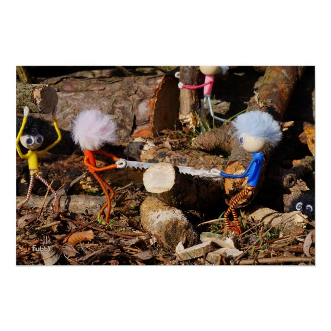 Póster Fubby's die hout zagen. (Anverso)