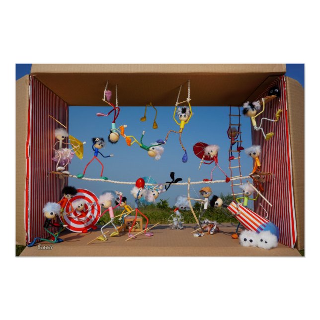 Póster Fubby's in het Circus met allerlei acts.  (Anverso)