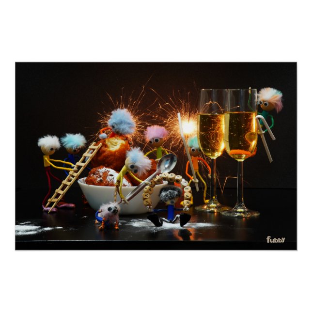 Póster Fubby's met Jaarwisseling bij feestdagen. (Anverso)