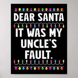 Póster Fue culpa de mi tío Navidades graciosos coincidien