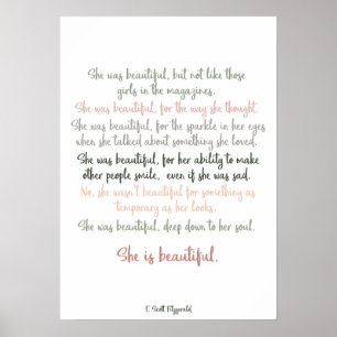 Póster Fue Hermosa Por F. Scott Fitzgerald