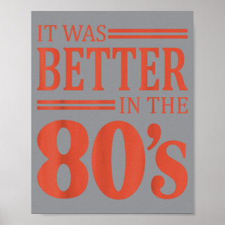 Póster Fue Mejor En Los 80 Retro Nostalgia 80s