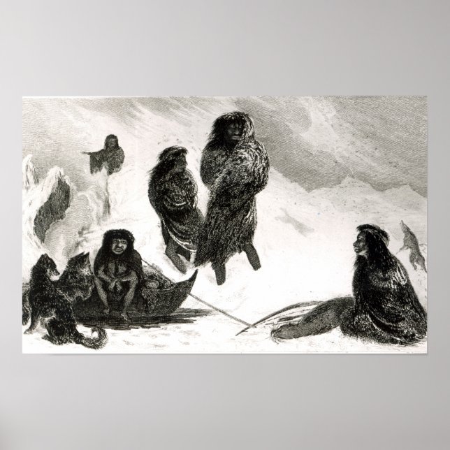 Póster Fuegianos que van a comerciar en Zapallos (Frente)