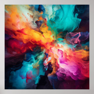 Póster Fuego colorido