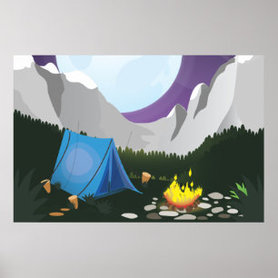 Póster Fuego de campamento