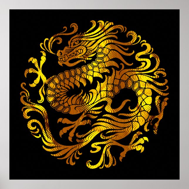 Póster Fuego dorado: El grabado de un dragón (Frente)