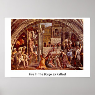 Póster Fuego en el Borgo de Raffael
