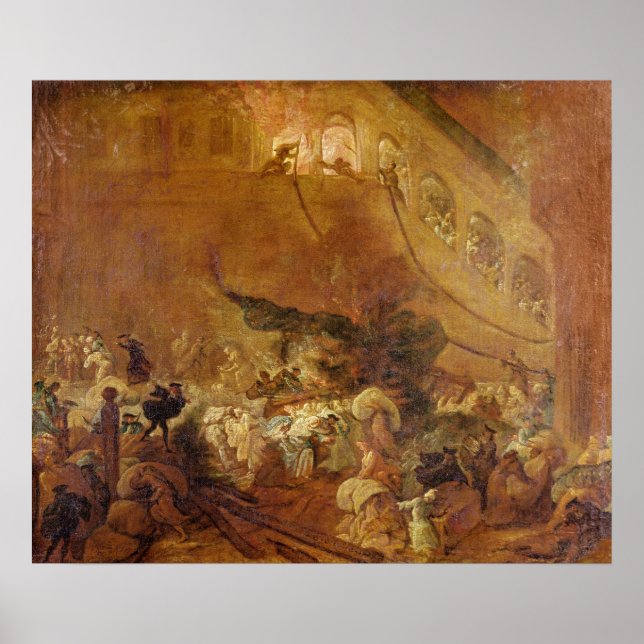 Póster Fuego en el Chambre des Comptes (Frente)