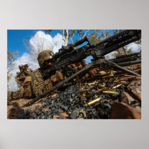 Póster Fuego marino M240-B Ametralladora media