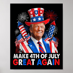 Póster Fuego Patriótico Donald Trump El 4 De Julio Del G