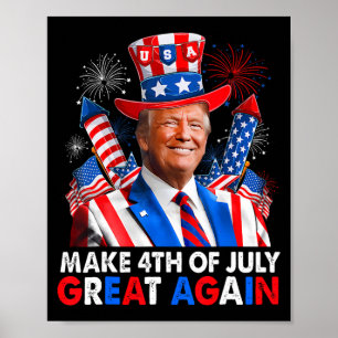 Póster Fuego Patriótico Donald Trump El 4 De Julio Del G