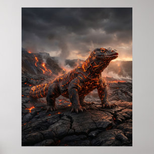 Póster Fuego Residuos Volcánicos de Komodo