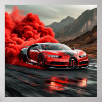 Fuego rojo de supercoche Humo Derrape Velocidad Mo