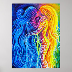 Póster Fuego y agua