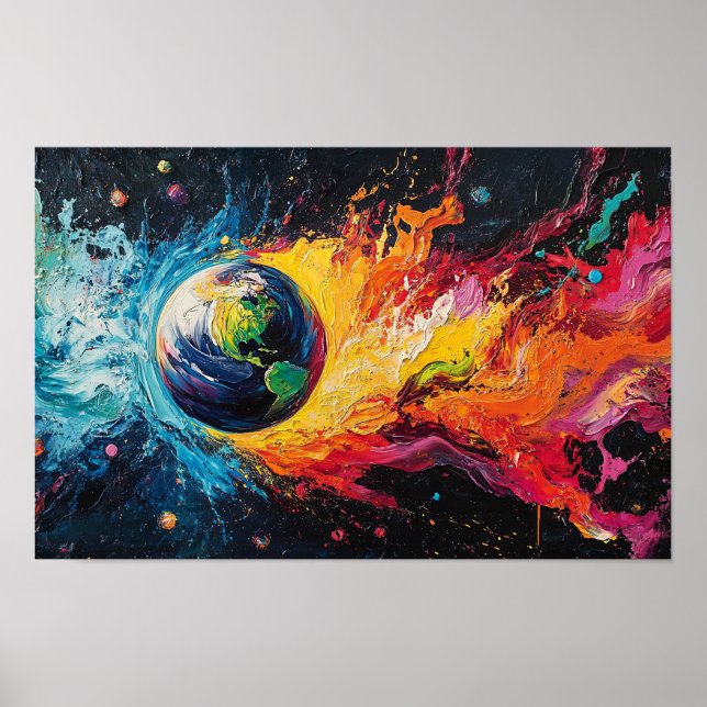 Póster Fuego y Agua Rodean la Tierra (Frente)