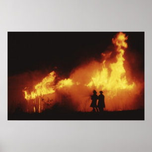 Póster Fuego y bomberos -