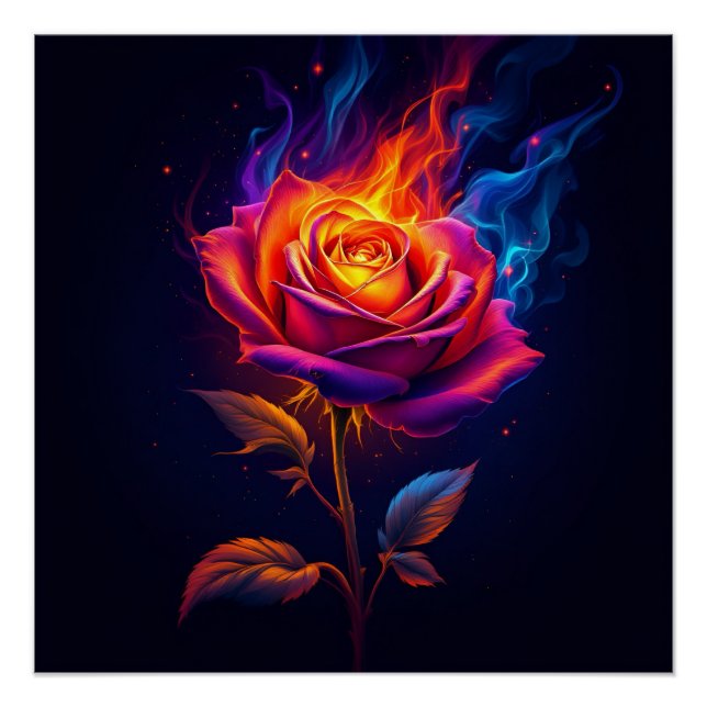 Póster Fuego y la Rosa  (Anverso)