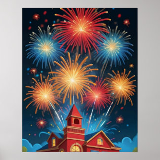 Póster Fuegos artificiales
