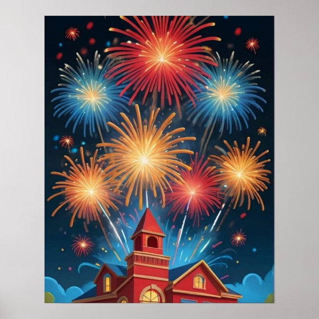 Póster Fuegos artificiales (Frente)