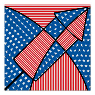 Póster Fuegos artificiales de Estados Unidos