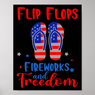 Póster Fuegos artificiales De Flip Flops Y Libertad Bande