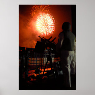 Póster Fuegos artificiales de la Marina de Estados Unidos