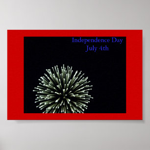 Póster Fuegos artificiales del Día de la Independencia