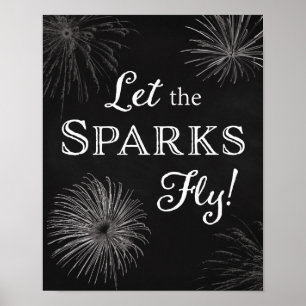 Póster Fuegos artificiales en Rótulo dejan volar los chis