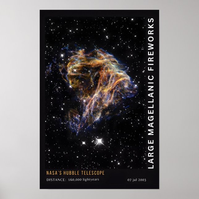 Póster Fuegos Artificiales Espaciales Educativos Mageláni (Frente)