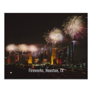 Póster Fuegos artificiales, Houston, Texas
