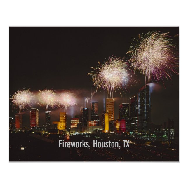 Póster Fuegos artificiales, Houston, Texas (Anverso)