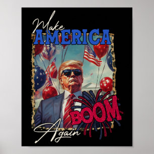 Póster Fuegos Artificiales Patrióticos de Donald Trump Ha