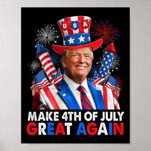 Póster Fuegos Artificiales Patrióticos de Donald Trump pa