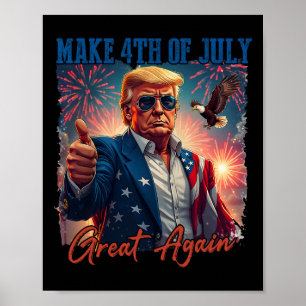 Póster Fuegos Artificiales Patrióticos de Donald Trump pa