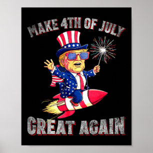 Póster Fuegos Artificiales Patrióticos de Donald Trump pa