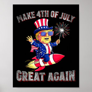 Póster Fuegos Artificiales Patrióticos de Donald Trump pa