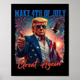 Póster Fuegos Artificiales Patrióticos de Donald Trump pa