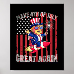 Póster Fuegos Artificiales Patrióticos de Donald Trump pa