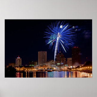 Póster Fuegos artificiales sobre Rochester