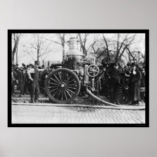 Póster Fuegos artificiales y su motor de fuego 1910