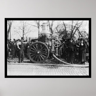 Póster Fuegos artificiales y su motor de fuego 1910