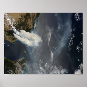 Póster Fuegos y humo en Australia suroriental