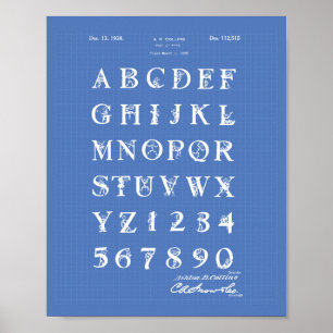 Póster Fuente 1938 Patent Art Blueprint Poster