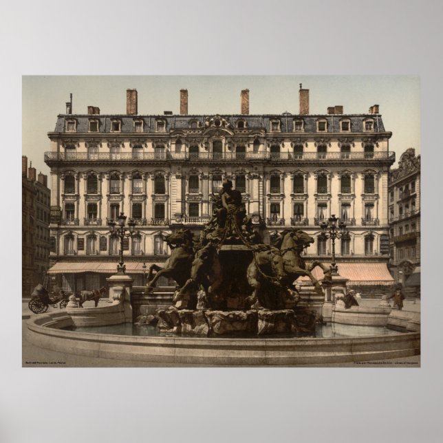 Póster Fuente Bartholdi, Lyon, Francia (Frente)