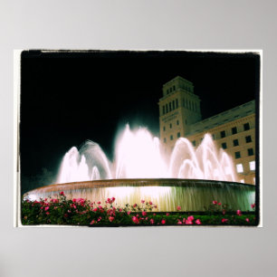 Póster Fuente de Barcelona - Placa de Catalunya - Poster