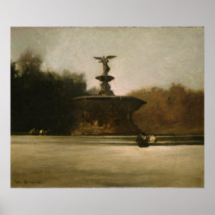 Póster Fuente de Bethesda, por George Bellows (1905)