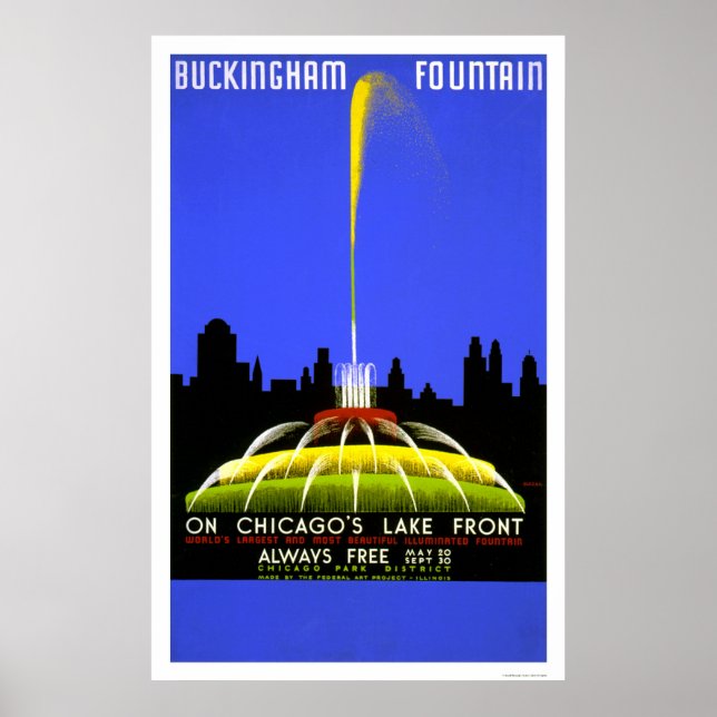 Póster Fuente de Buckingham 1939 WPA (Frente)